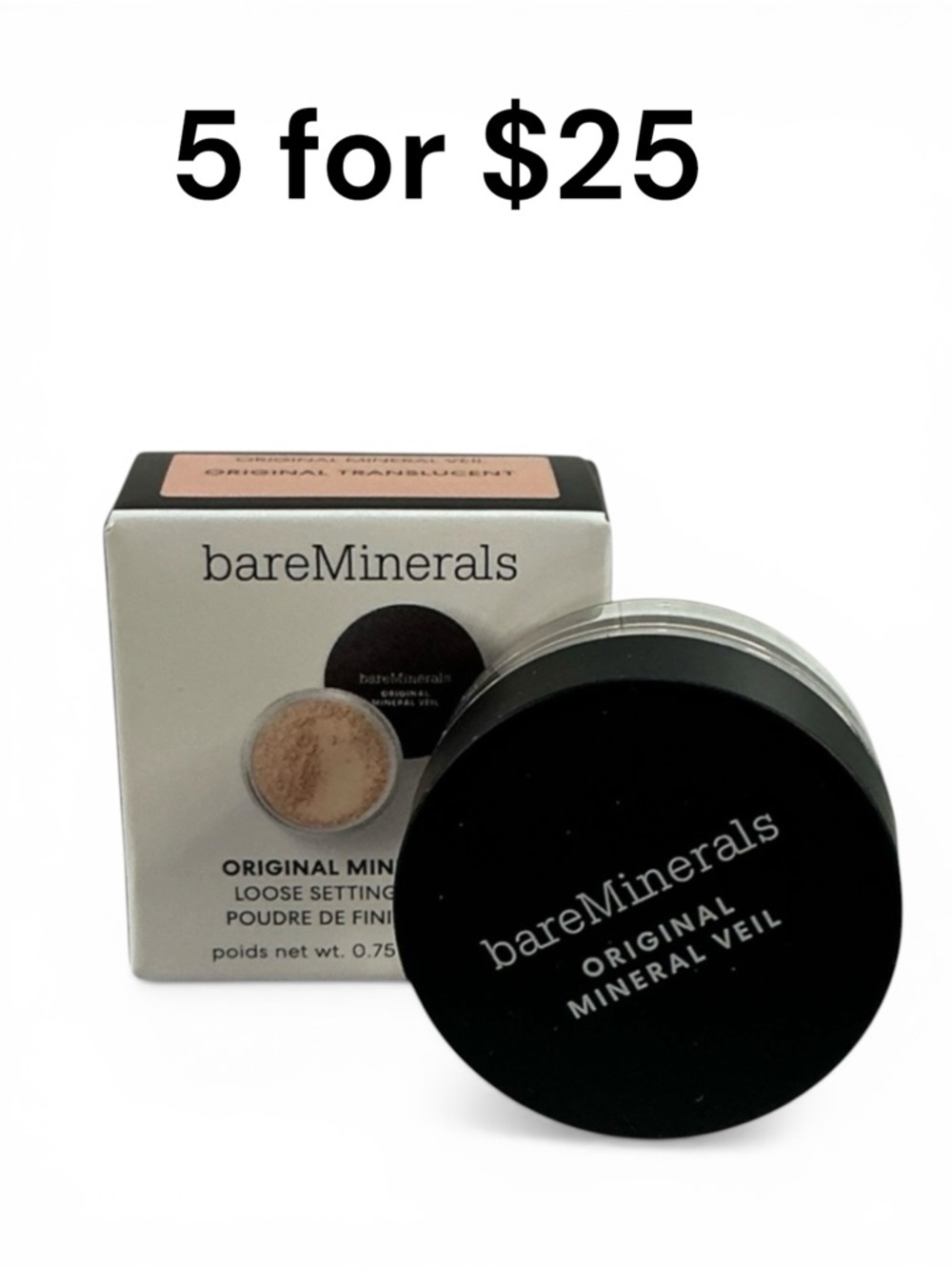 bareMinerals Original Mineral Veil Loose Setting Powder Translucent~Beige .75g